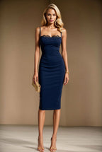 MONICA NAVY Black Sheath Business Dress with Sleeveless Design by AUDRAY - image 1