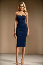 MONICA NAVY Black Sheath Business Dress with Sleeveless Design by AUDRAY - image 4