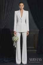 JYL - Elegant White Bridal Pantsuit