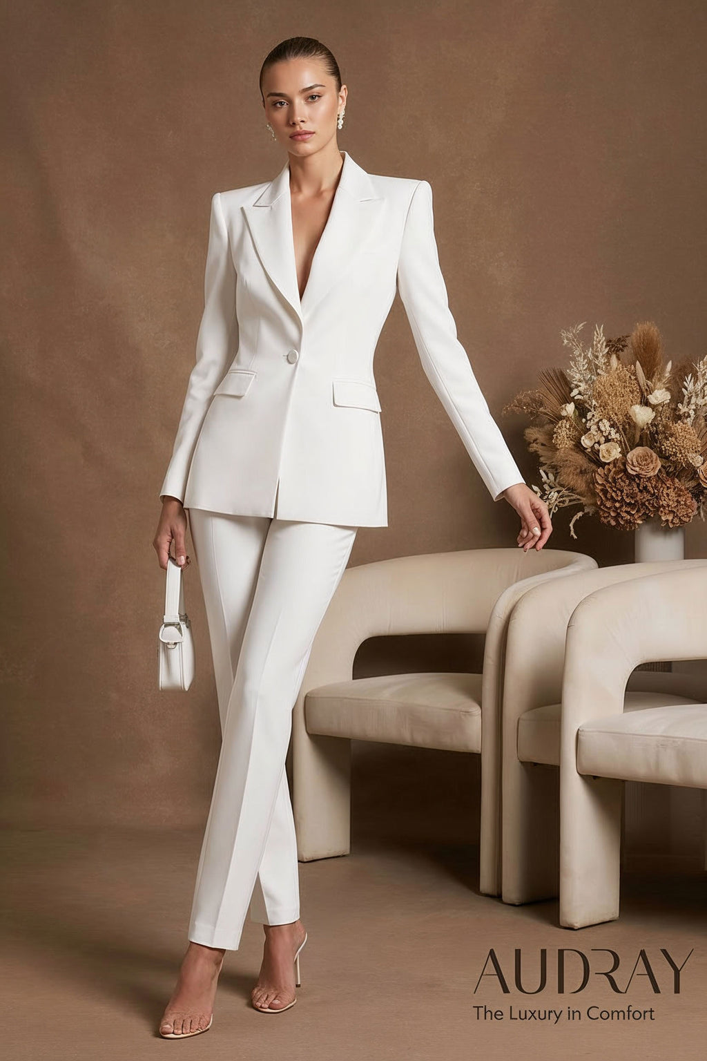 RAYA - Elegant White Bridal Pantsuit