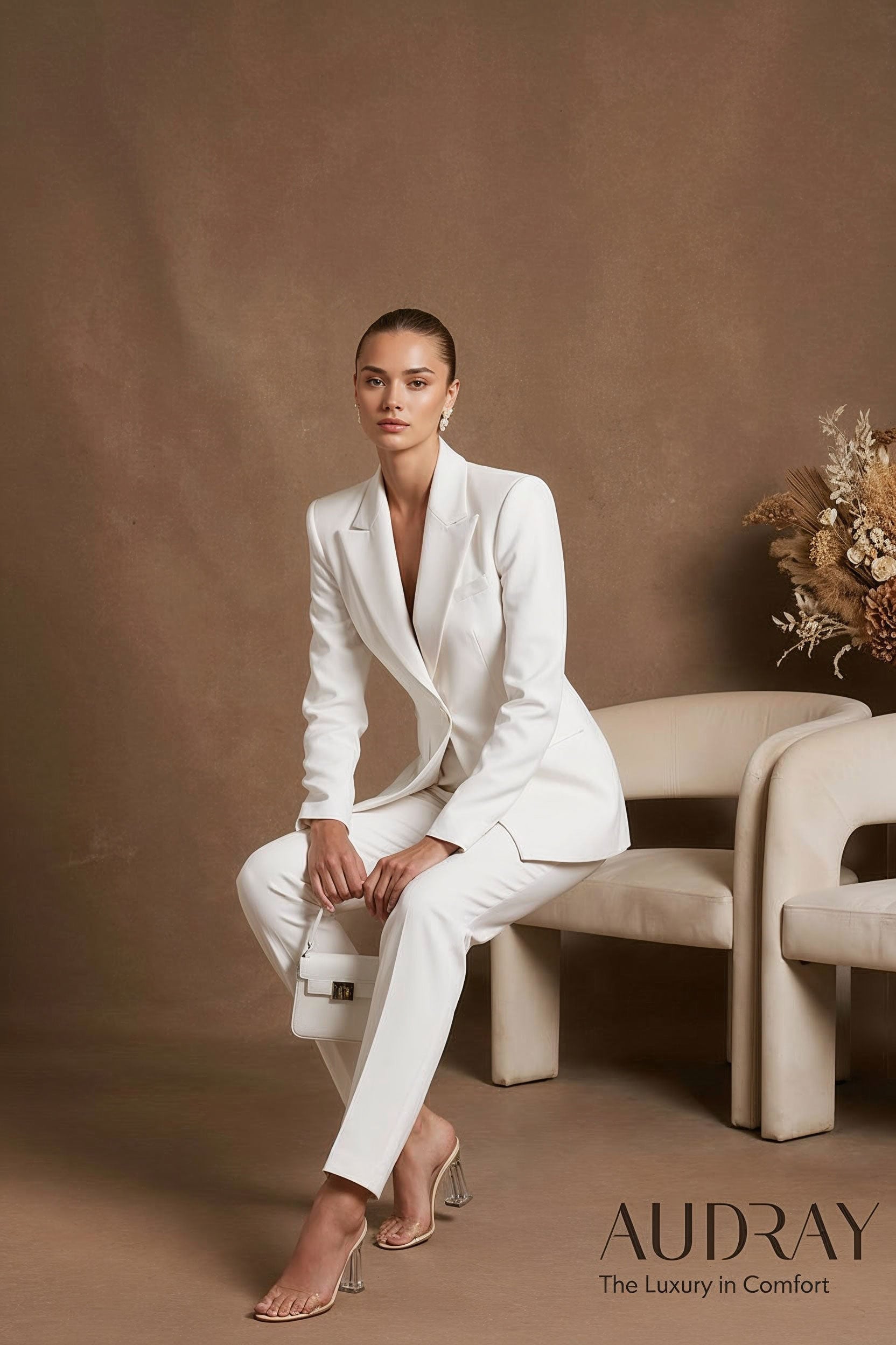 RAYA - Elegant White Bridal Pantsuit