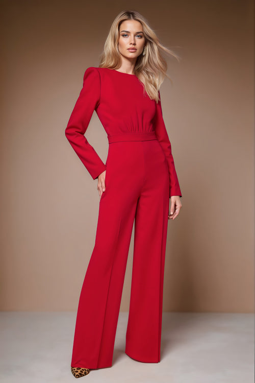 BLANCHET Red Occasion Jumpsuit with Long Sleeves by AUDRAY - image 1