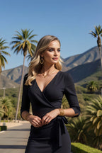 SCARLETT Black Sheath Business Dress with 3/4 Sleeves by AUDRAY - image 4