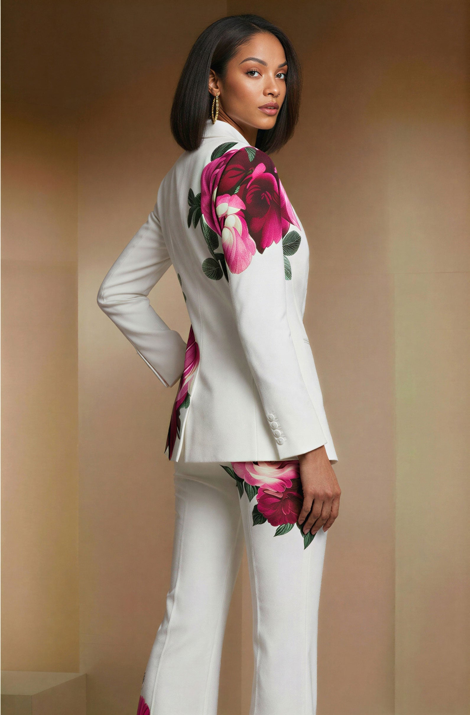 NEV WHITE White Wedding Ceremony Pantsuit with 3/4 Sleeves by AUDRAY - image 6