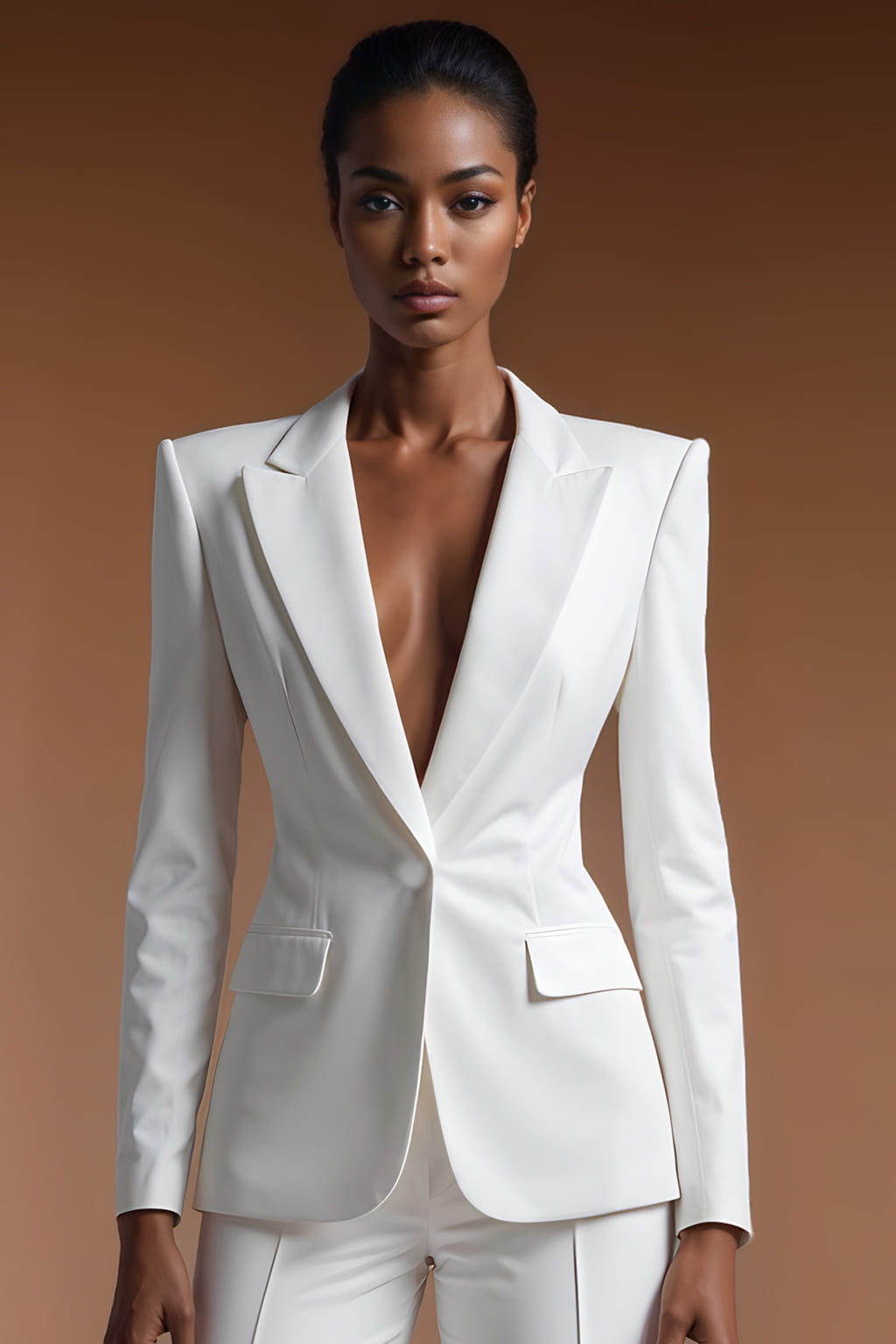 BYLA - Elegant White Bridal Pantsuit