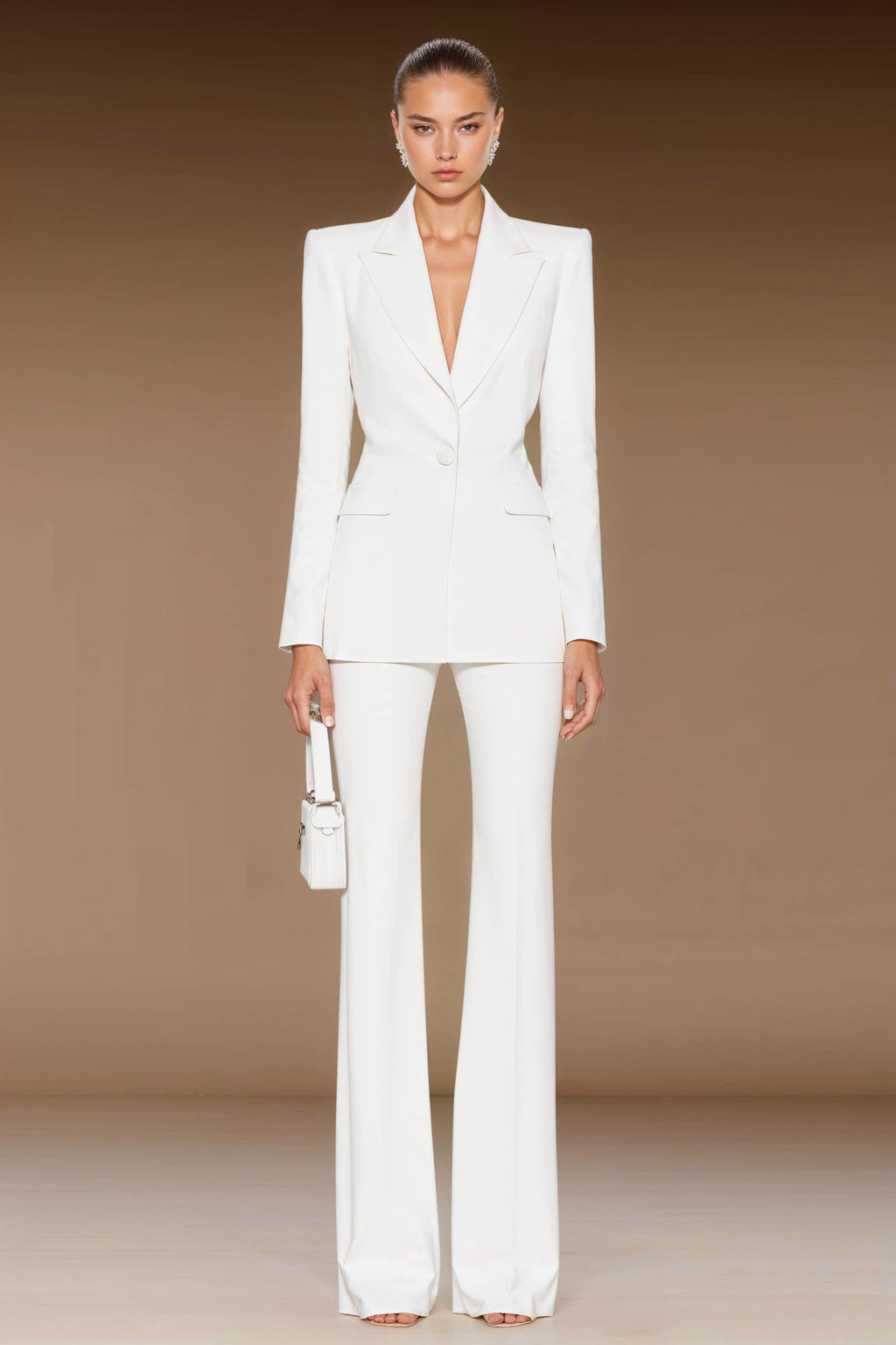 JYL - Elegant White Business Pantsuit